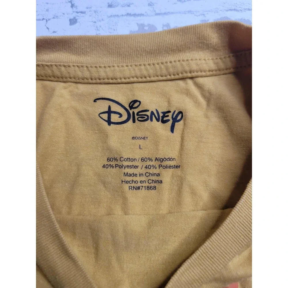 Disney‎ Mickey Mouse Crop Top Mustard Yellow Women's Large - Picture 5 of 6